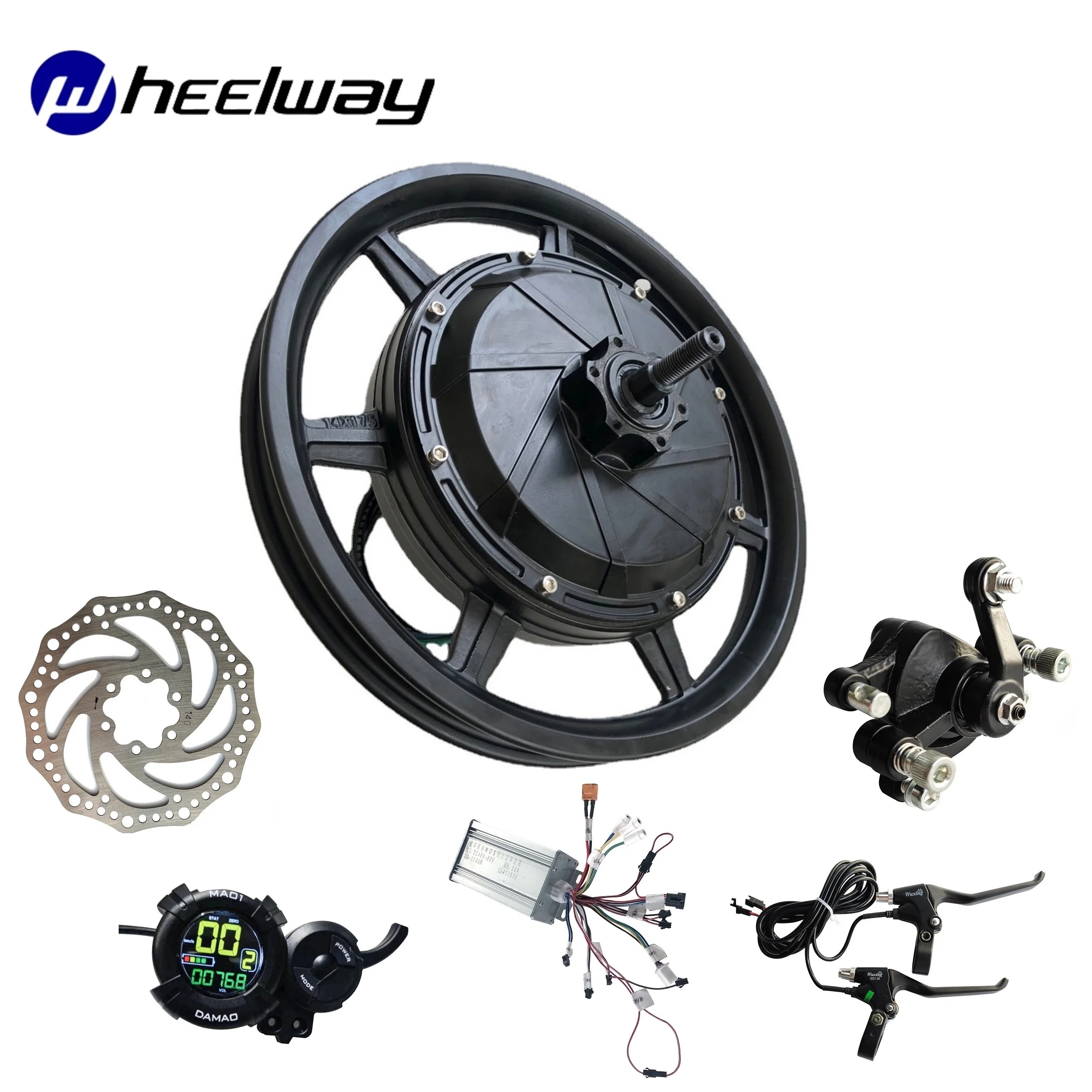 

14 Inch Scooter Hub Motor 48V 72v 2000W 3000W 120km/h High-Power Brushless 1200rpm kugo Kirin B2 LY14 Electric bicycle motor kit