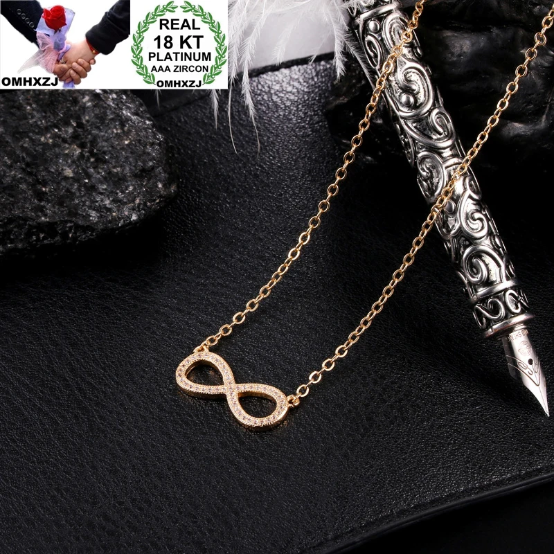 OMH оптовая продажа женские медные ювелирные изделия циркон перевернутый 8 слово