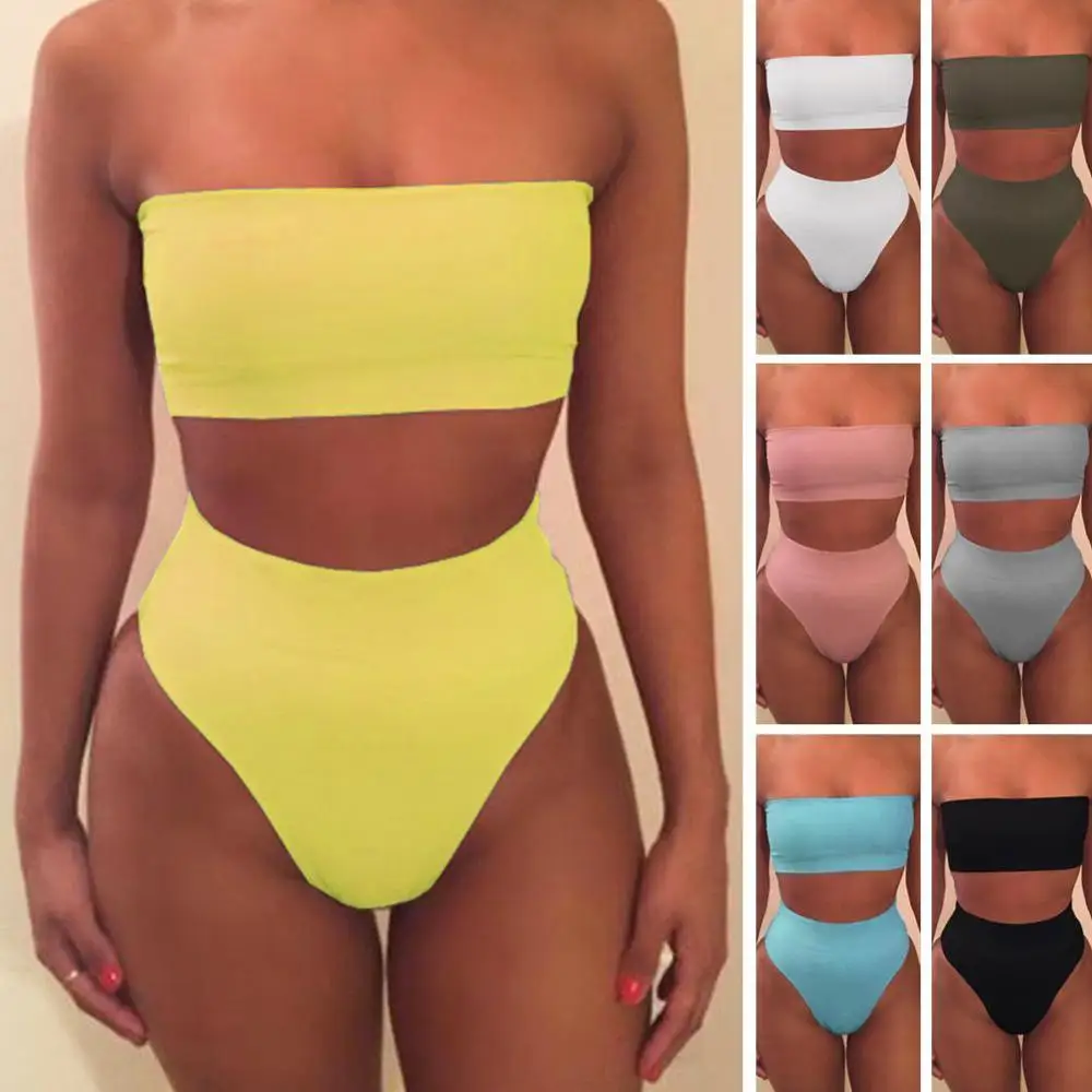 Женский сексуальный комплект бикини с открытыми плечами обмотанный на груди