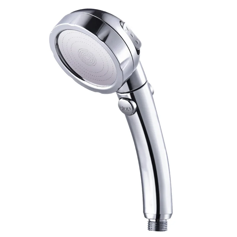 Handheld Shower Head High Pressure Chrome 3 Spary Setting with ON/OFF Pause Switch Water Saving Adjustable Luxury Spa Detachable |