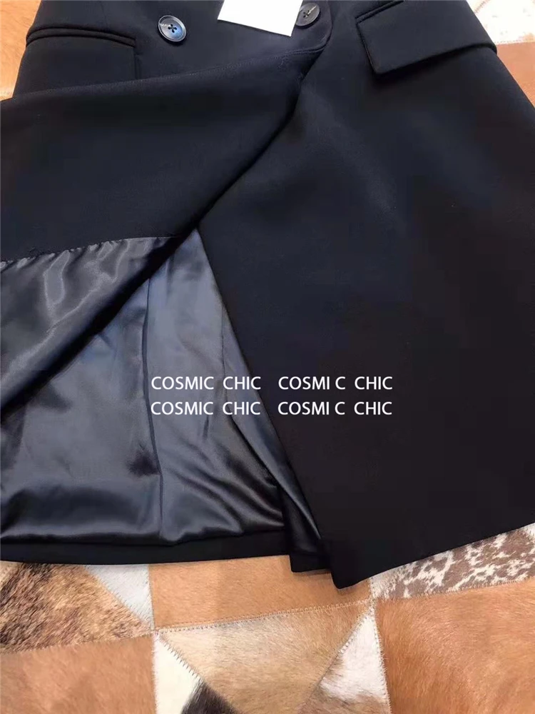 Comicchic женское офисное осенне-зимнее платье Doule Button Blazers короткие платья без рукавов модное платье-жилет Vestidos