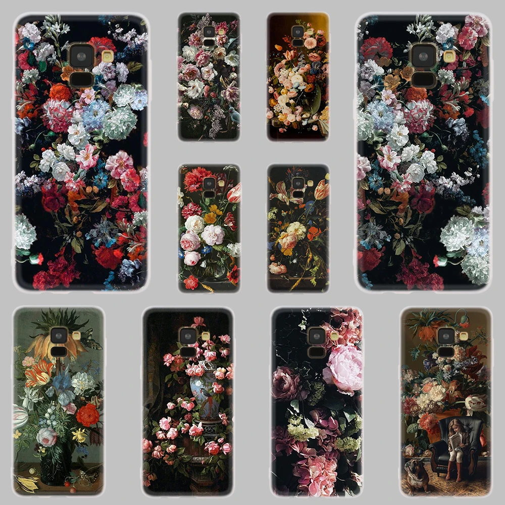 

Phone case For Galaxy A10 A30 A40 A50 A60 A70 A80 A90 A6 A8 Plus 2018 2017 2016 stilleven met bloemen