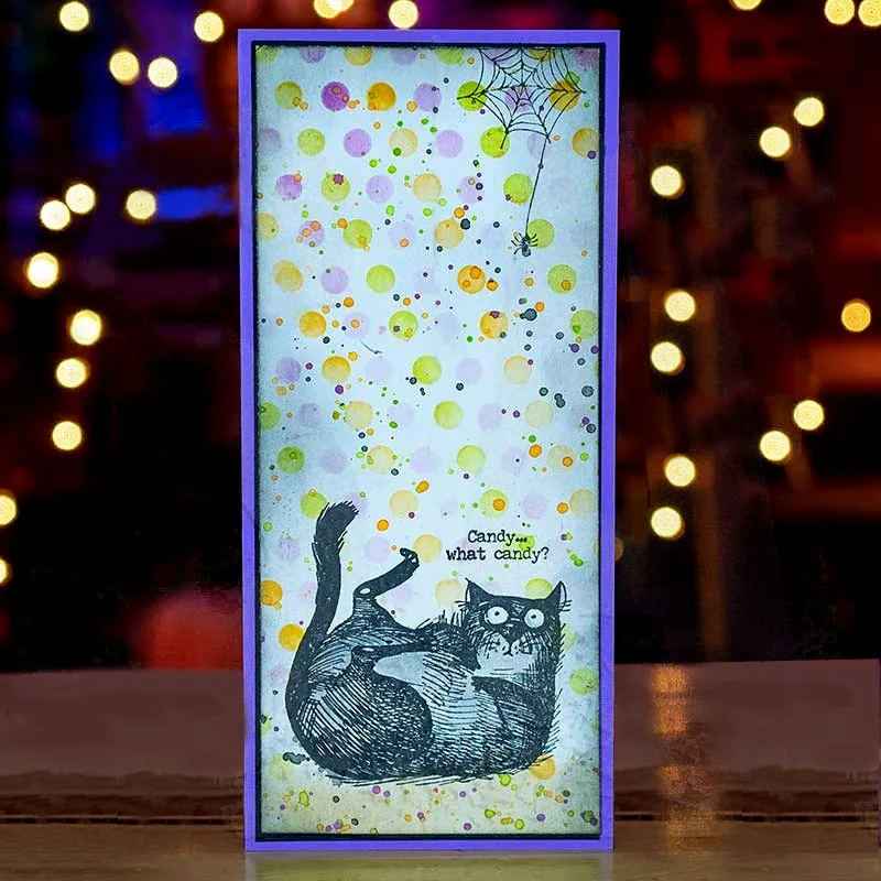 Прозрачный силиконовый штамп/печать для изготовления кота Хэллоуина черного