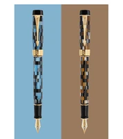 jinhao 100 exquisite centennial resin fountain pen checkerboard effmbent nib ink pen with converter for best stationery