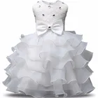 Bebes Fille Robe De Bapteme платье для девочек, лето От 0 до 2 лет, кружево, цветы, бальное платье, день рождения