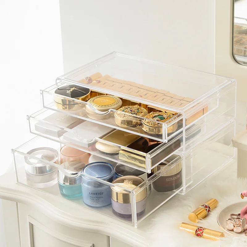 Household Acrylic Transparent Makeup Organizer Storage Box Make Up Cosmetic Drawers | Дом и сад