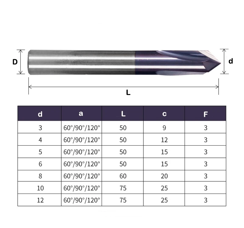 Chamfer Milling Cutter Carbide Corner Countersink Tungsten Chamfering End Mill Deburring Router Bit 60 90 120 Degree 2&amp3 Flutes |