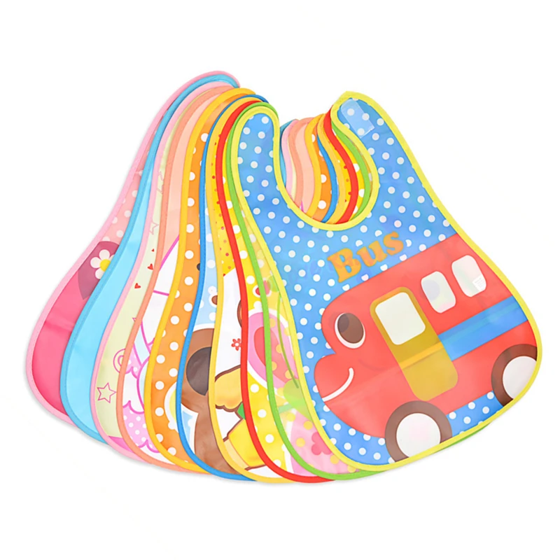 

1@#1Pcs Lunch Feeding Bibs Baby Cartoon Feeding Cloth Children Baby Apron Elephant Bib Adjustable Baby Bibs Plastic Waterproof