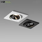 Анти-блики потолочный светодиодный светильник 7 Вт 12 Вт квадратныйкруглый потолочные встраиваемые светодиодные лампы 220V 110V светодиодные точечные светильники для фон точечный светильник