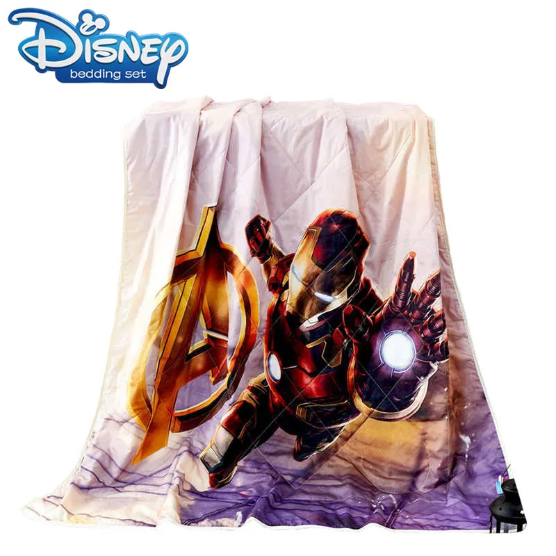 Disney summer quilt air conditioner comforter for boy bedroom decoration 150x200cm home textile marvel cartoon Iron man hot sale