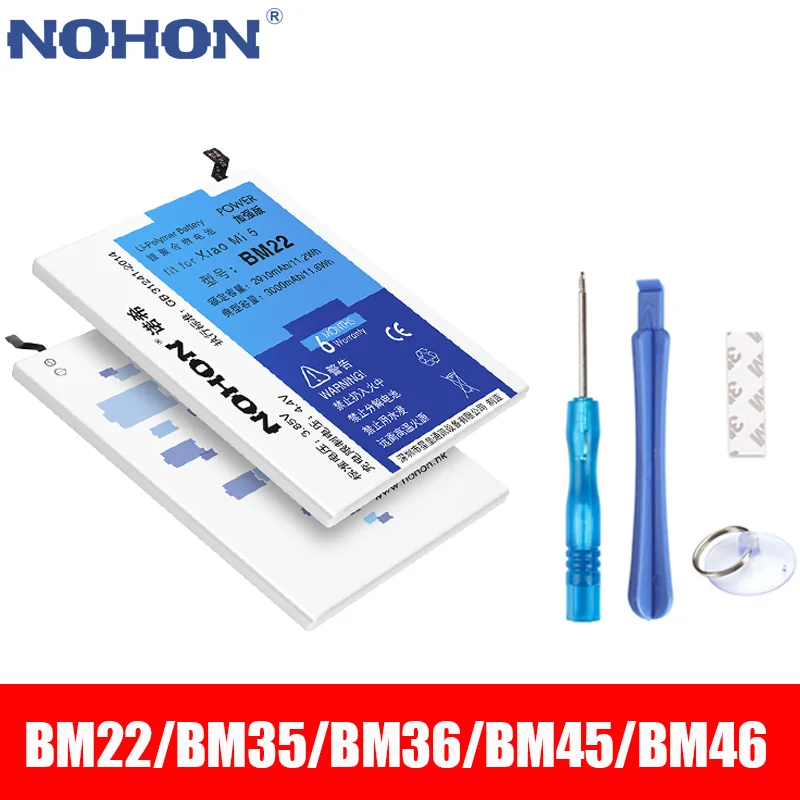 NOHON BM22 BM35 BM36 BM45 BM46 батарея для Xiaomi Mi 5 4C 5S Mi5 Mi4C Mi5S Redmi Note 2 3 Pro запасная + Бесплатные