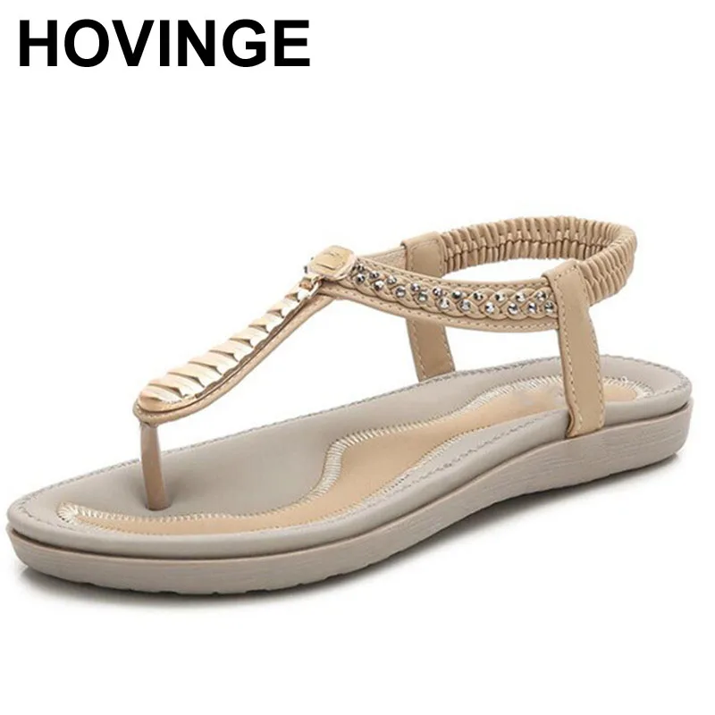 

HOVINGE обувь женские босоножки 2019 Последняя Мода металла Летняя обувь женские сандалии с перемычкой для большого пальца; Женская обувь