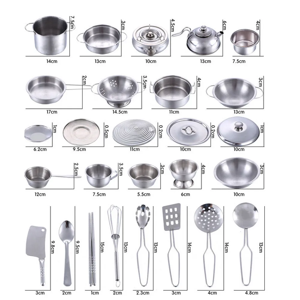 

25 Pcs Set Kids Play House Kitchen Toys Cookware Cooking Utensils Pots Pans Gift Kids Role Play toy kinderen speelgoed