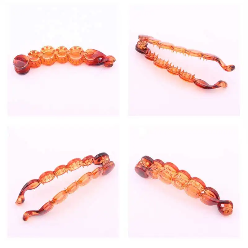 

10CM Free Hair Style Hairpins Banana Hair Clip For Women Solid tortie pearl Shape Hair claw Twist Ponytail Holders RENA CHRIS