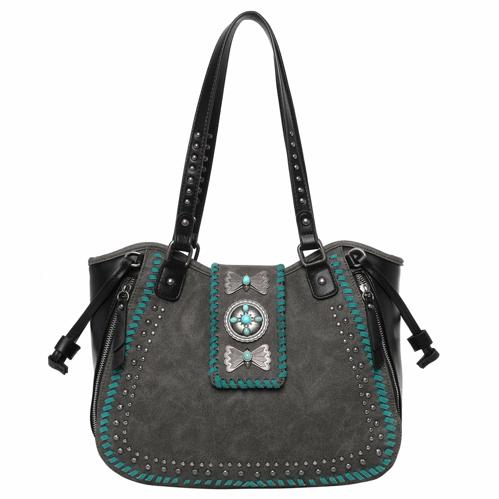 

Mariposa Concho Concealed Carry Tote Multicolor PU Leather Bag Fashion Women's Bag