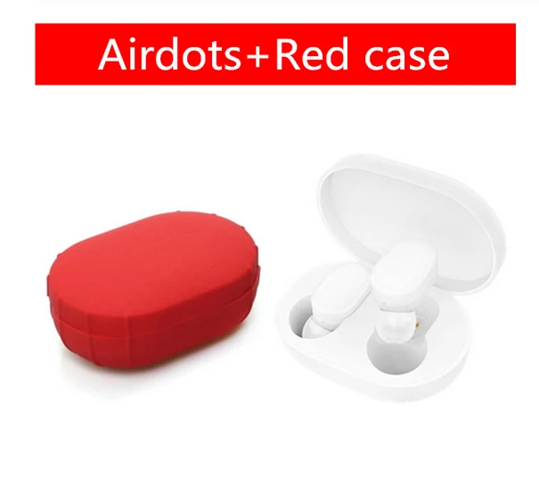 add red case Xiao mi AirDots Youth Bluetooth 5,0 TWS наушники Tap control mi гарнитура с зарядным устройством 6,5 г Handsfree AI control Белый - Цвет: add red case