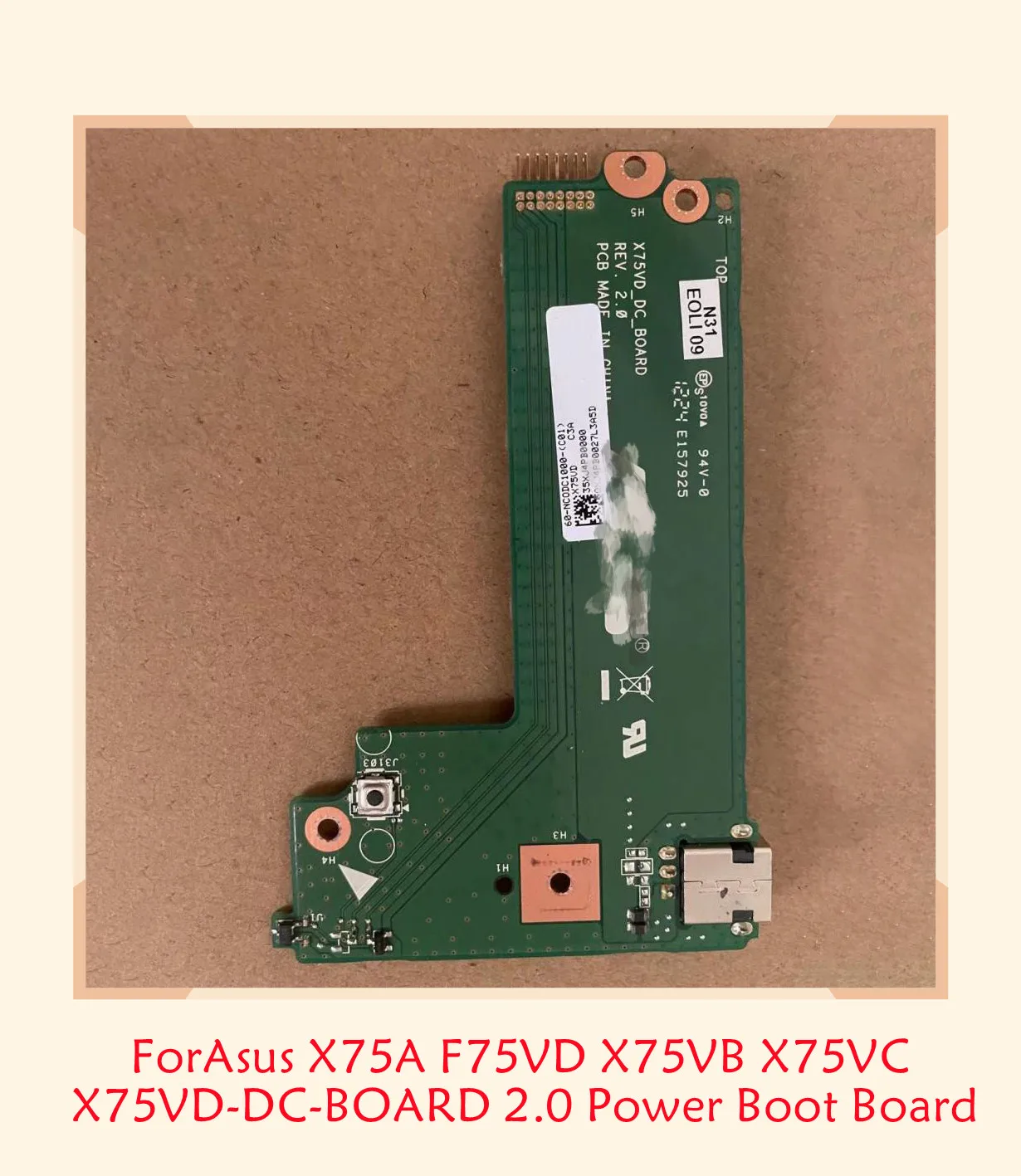 

GZ855 для ASUS X75A F75VD X75VB X75VC X75VD-DC-BOARD 2.0 плата питания