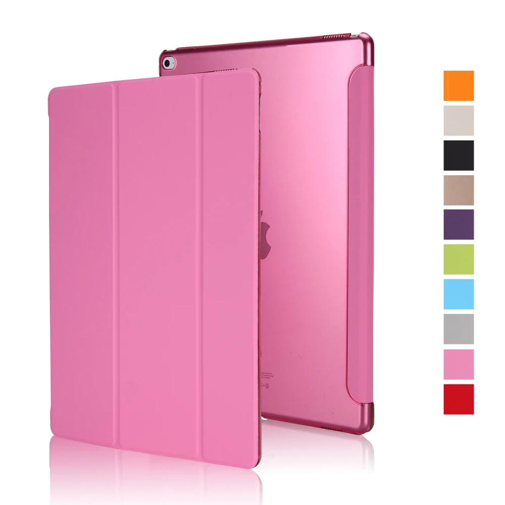 Pink Чехол для ipad pro 12,9 чехол, GOLP pu кожаный смарт-чехол Мягкий ТПУ задний флип-чехол для ipad pro 12,9 дюйма - Цвет: Pink