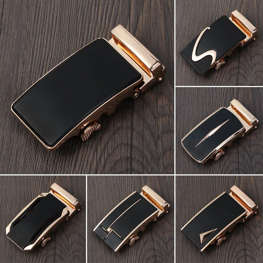 

1Pc Leather Belts for Men Top Quality Genuine Luxury 3.5cm Width Strap Male Metal Automatic Buckle Men's Belts New Gifts 2021