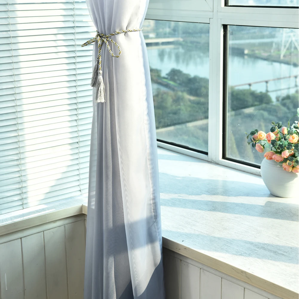 Цвет градиент окно марли Красота остекленной двери занавески 5 цветов вышивка