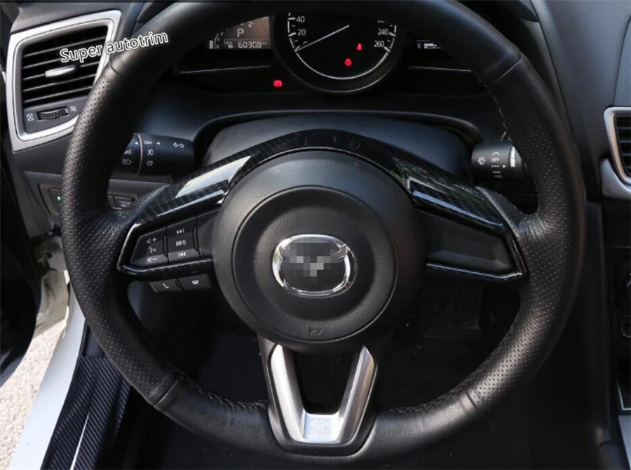 Lapetus аксессуары интерьера руля украшение рамка Крышка отделка ABS Подходит для Mazda 3 AXELA седан хэтчбек