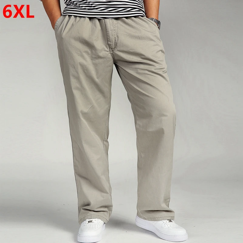 Весенне осенние тонкие большие ярды хлопковые повседневные брюки и свободные 6xl
