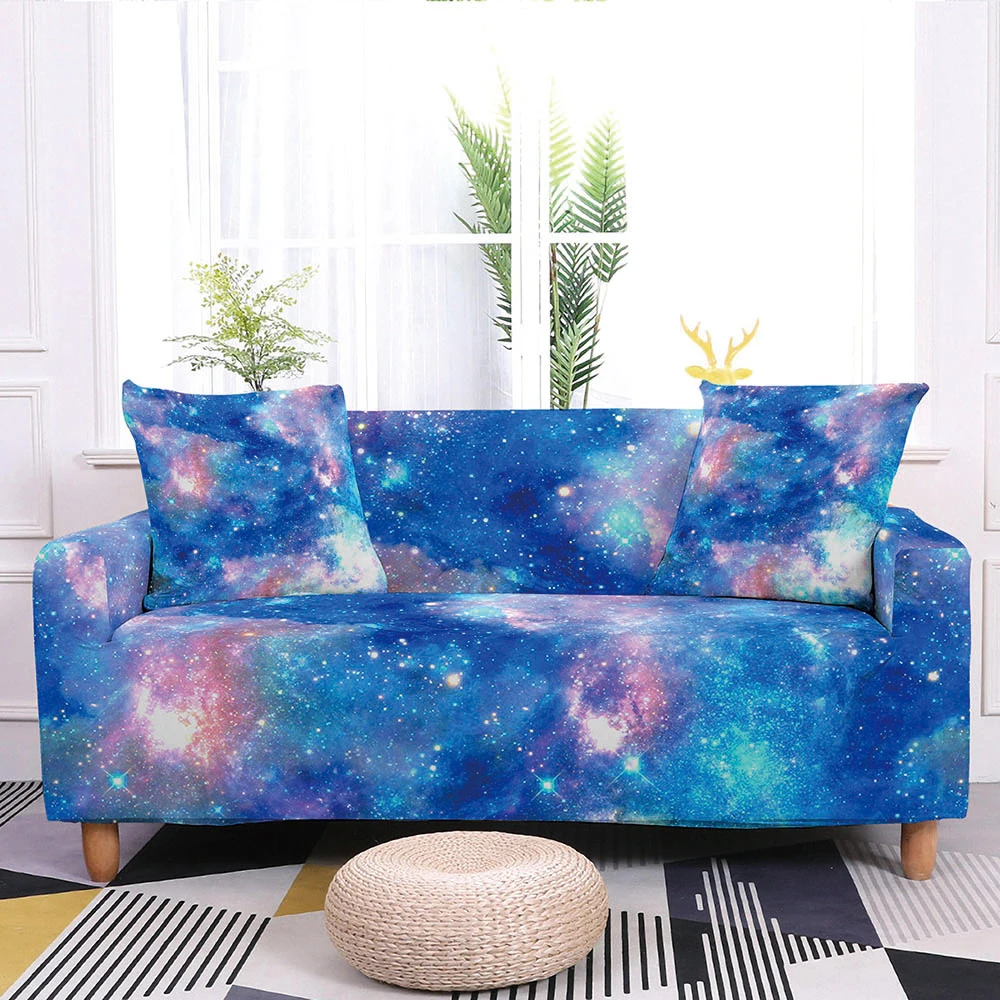 Эластичный чехол для дивана Galaxy Space с мраморным рисунком современный секционный