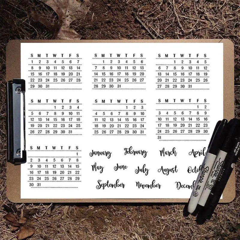

Week And Month Style Calendar DIY Silicone Clear Stamp Cling Seal Scrapbook Embossing Album Decor