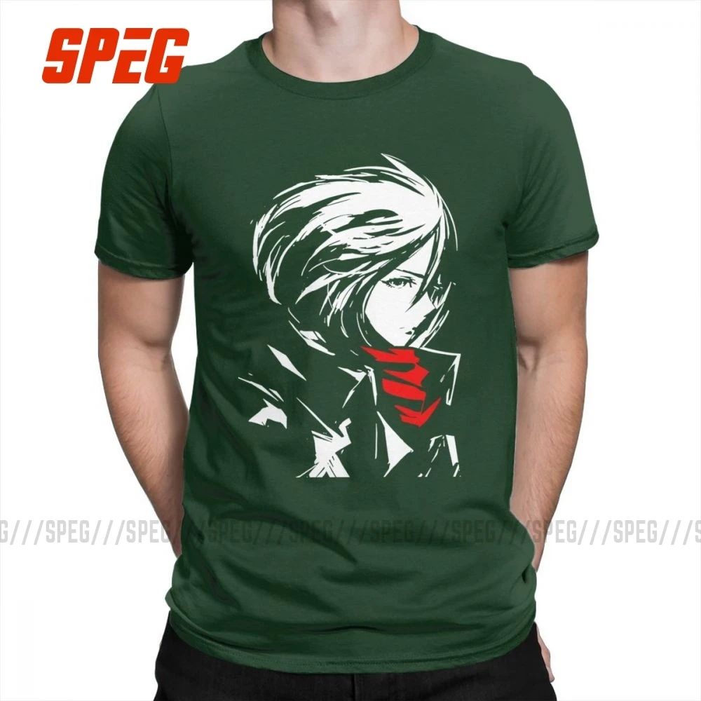 Атака на Титанов Mikasa AOT Красивые футболки очищенный хлопок мужские футболки крутые футболки Уникальные с коротким рукавом Crewneck - Цвет: Forest Green