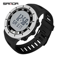 sanda big number watch outdoor sport men army green watches 50m waterproof digital stopwatch wristwatch mens clock reloj hombre