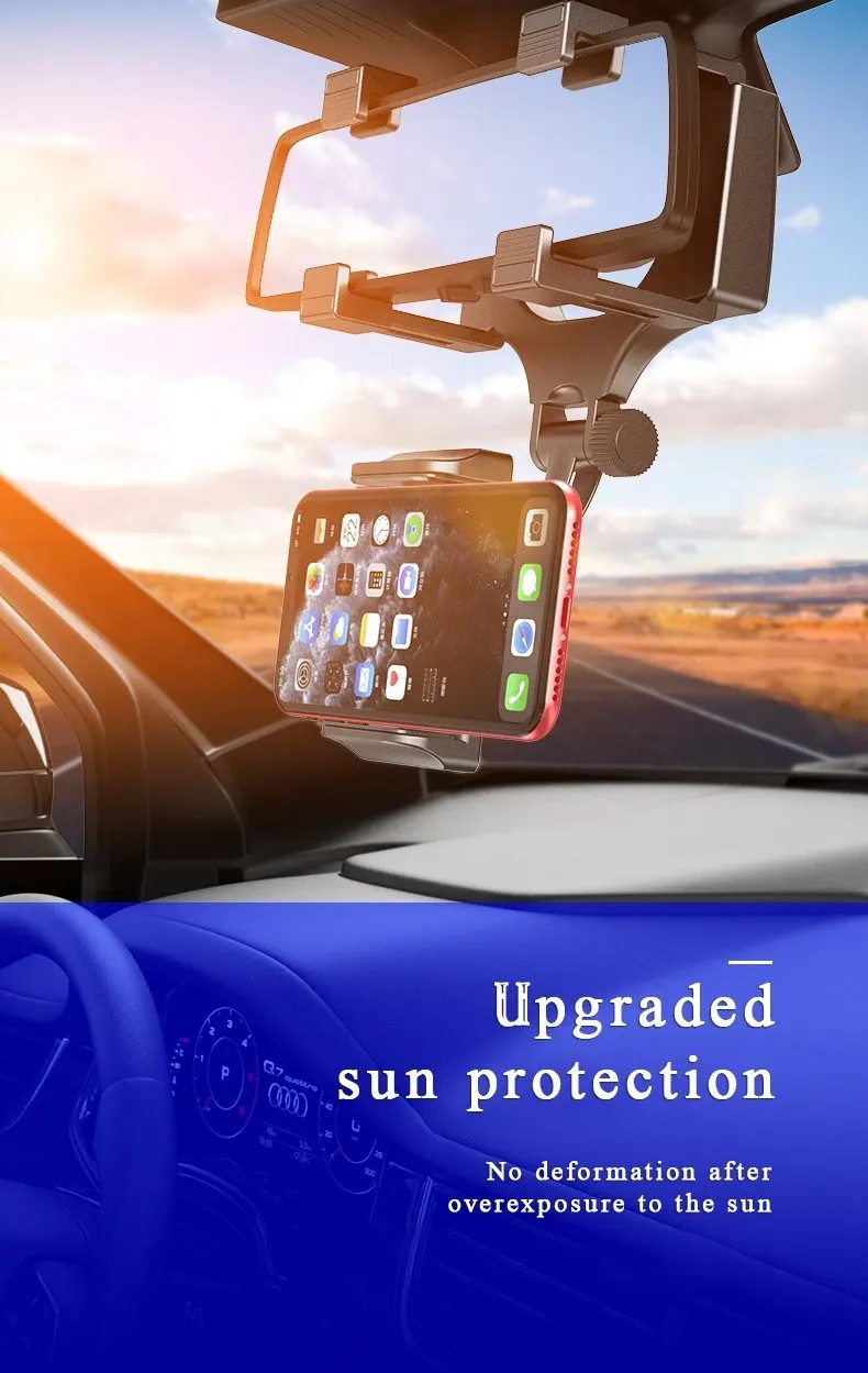 

For Universal Cell Phone Holder Stand Base Car Rearview Mirror Holder Phone Bracket Car Phone Holder