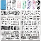 10 шт. ногтей Таблички + ясно желе силиконовые Дизайн ногтей штампа Скребки Дизайн ногтей штамповка изображения шаблона Таблички ногтей Stamp плиты комплект