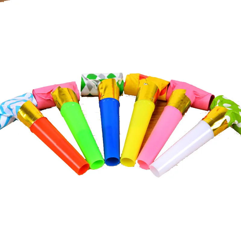 

100pcs Children Birthday Party Plastic Toys Trumpet Prop Whistle The Dragon Party Dressing Holiday DIY Decorations