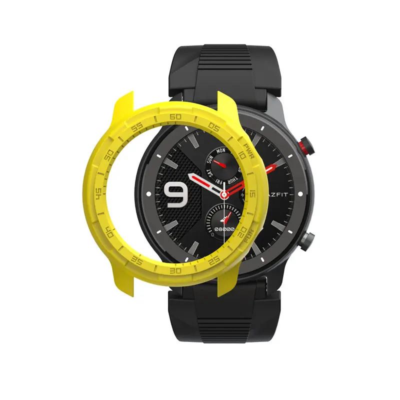 yellow only case Жесткий защитный чехол для Amazfit Bip GTS GTR 42 мм 47 мм протектор для часов Huami Bip Lite аксессуары для умных часов SIKAI - Цвет: yellow only case