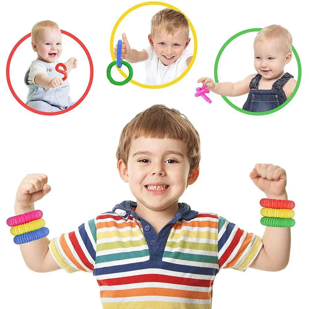 

Kawaii Children's Decompression Toy Telescopic Bellows Sensory Toy Color Stretch Tube Fun Telescopic Tube