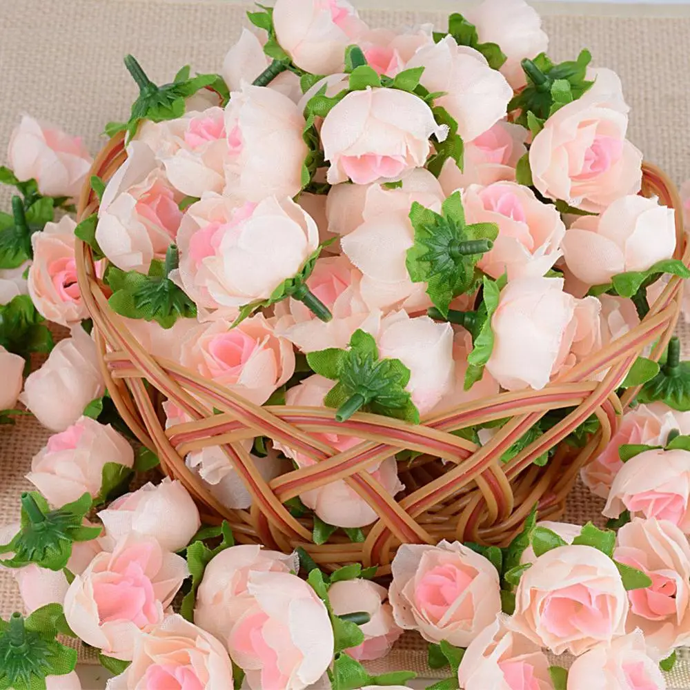 100 шт. искусственные цветы цвета шампанского украшение для головы семейного