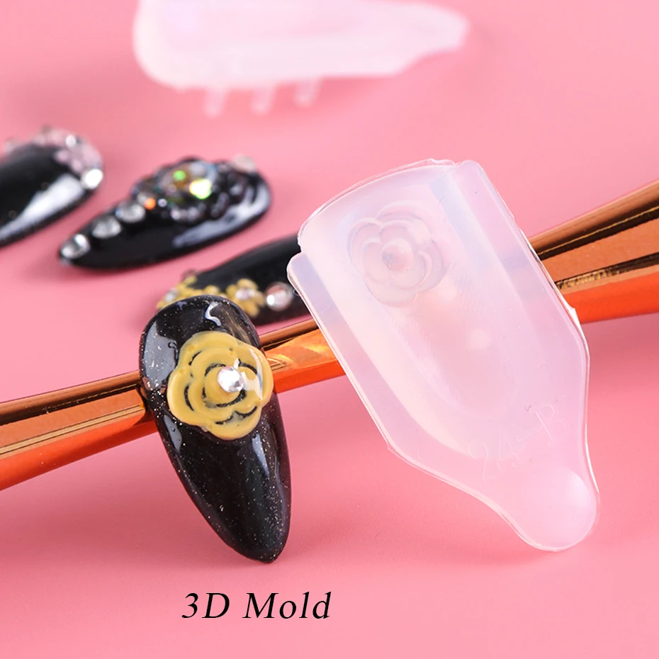 3 шт./компл. дизайн ногтей штамповка 3D Силиконовая форма гравировальный трафарет