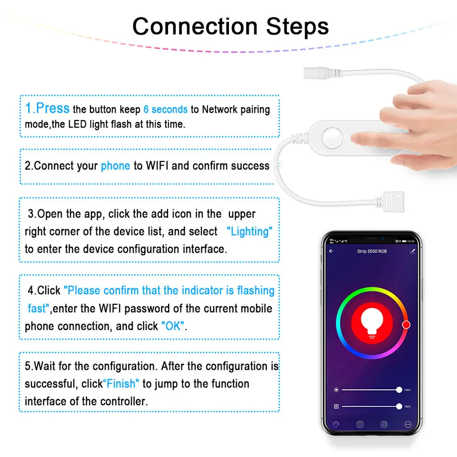 

Tuya WiFi Smart LED Strip Light Contoller 4 Pin RGB DC 5-24V Voice Control Connect controller Work with Alexa Echo, Google Home