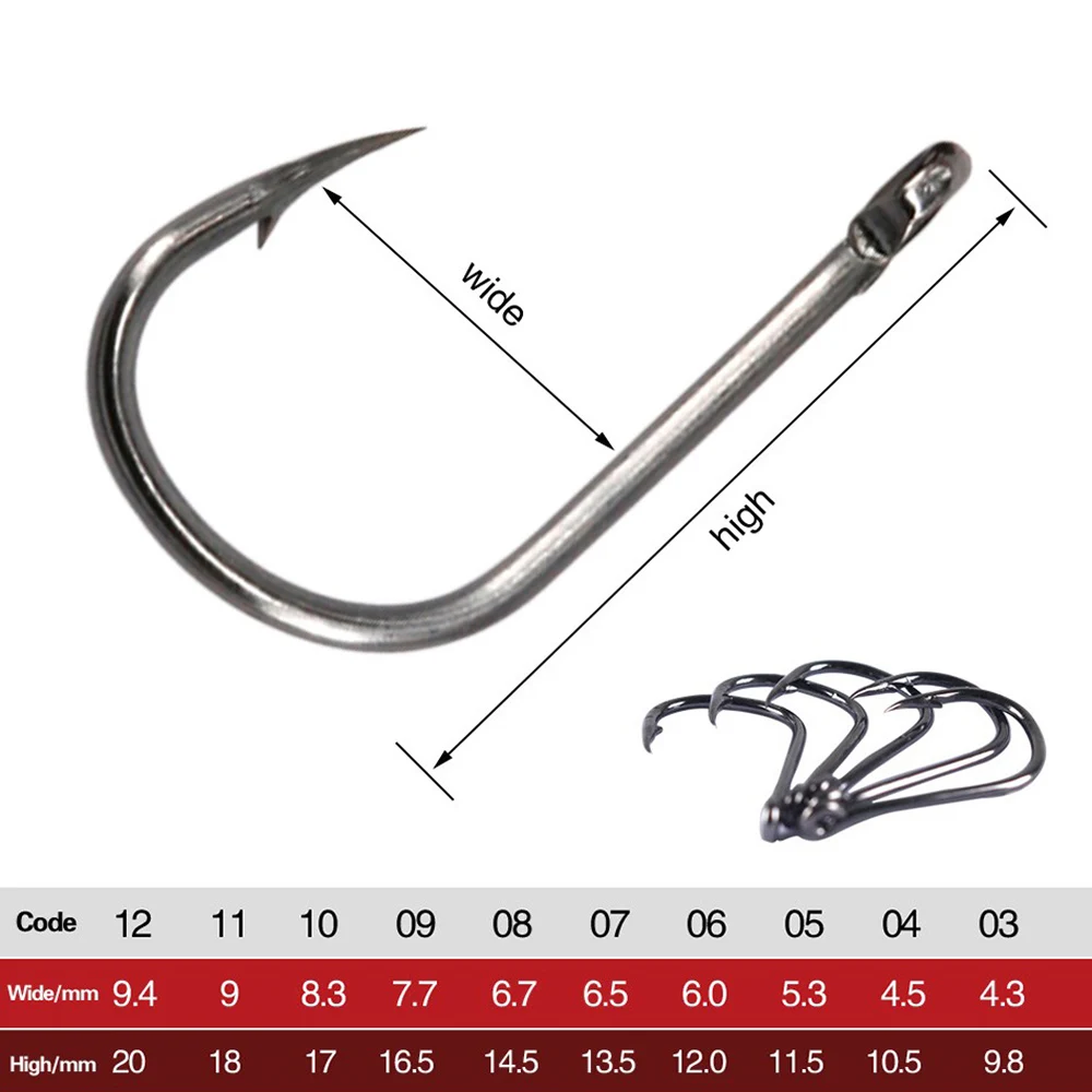 100/200/300/400/500/600/1000PCS Fishing Hooks Set High Carbon Steel Barbed Fish Hook for Saltwater Freshwater Fishing Gear HA