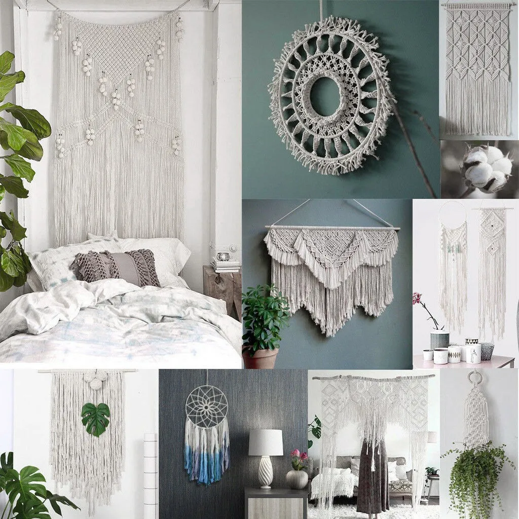 1 мм x 220 м белый хлопковый шнур для макраме сделай сам настенного подвешивания