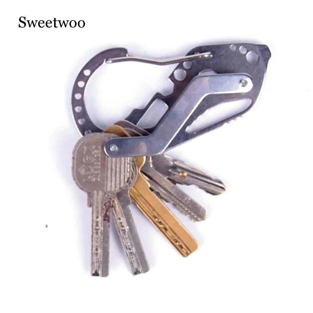 

Multifunction EDC Tool Stainless Steel Key Holder Organizer Clip Folder Keyring Keychain Case Outdoor Survival Travel Tool