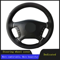 car steering wheel cover braid wearable genuine leather for mitsubishi pajero 2007 2014 galant 2008 2009 2010 2011 2012