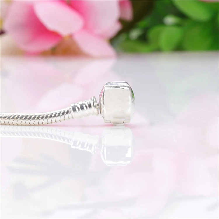 

Silver Color Charms Basic Bracelets With Women Snake Chain Diy Bead Charm For Women Wedding Jewlery