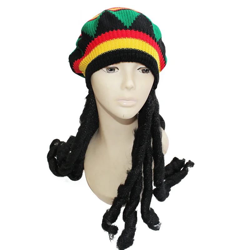 2022 Festival Wool False Dirty Braid Wig Men and Women Cosplay Jamaican National Hat Performance Props