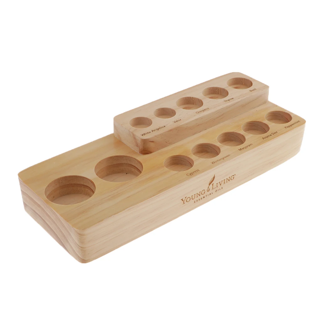 2-Tier Natural Wood Essential Oil Display Stand Cosmetic Organizer Rack - Holds up to 12 Bottles | Дом и сад