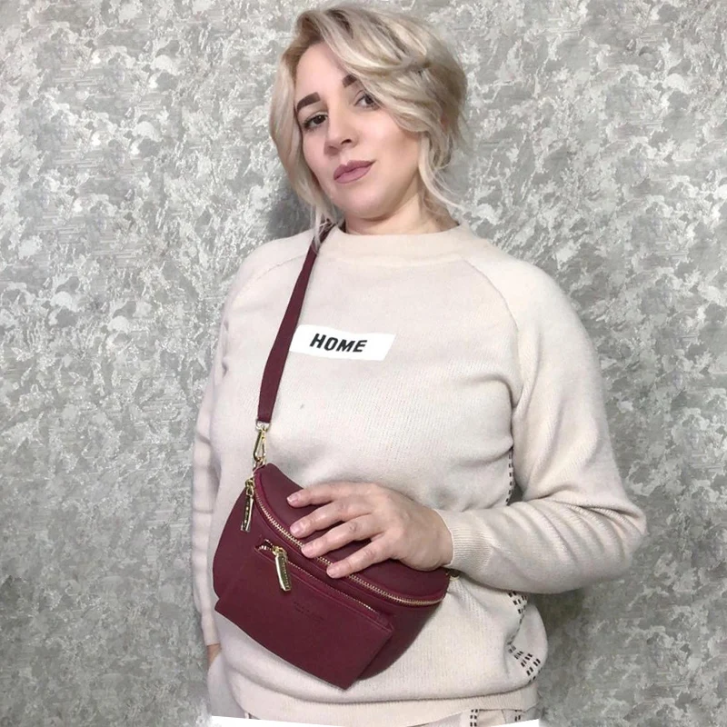 Brand Women's Waist Bag Soft PU Leather Belt Bags Designer Shoulder Messenger Chest Bag Female Fashion Fanny Pack Hip Purse NEW