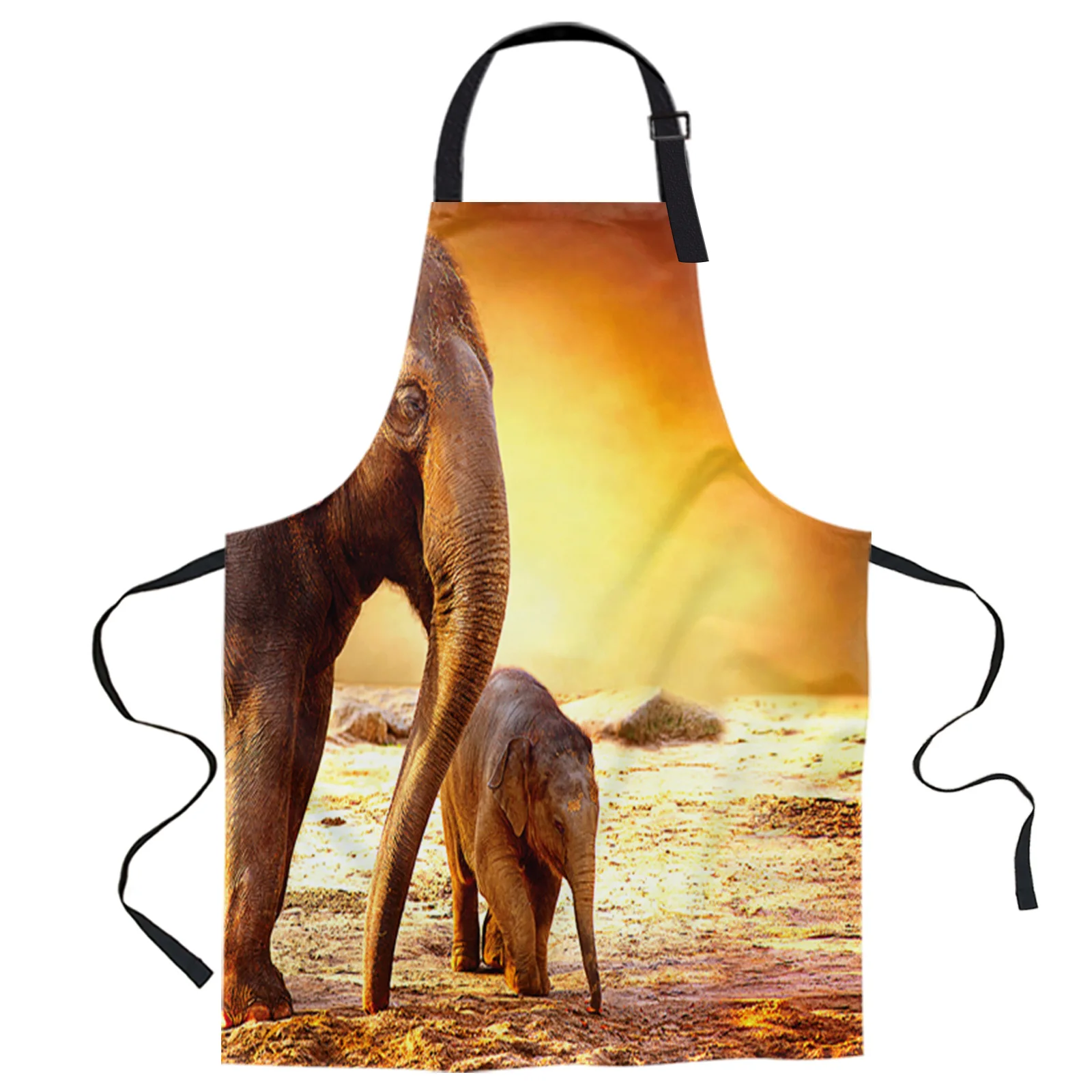 

Animal African Elephant Aprons for Women Men Kid Cooking Baking Apron Kitchen Utility Equipment Accessories