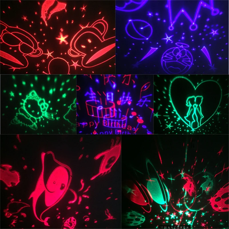 Романтический вращающийся Ночной светильник проектор для детей Детский