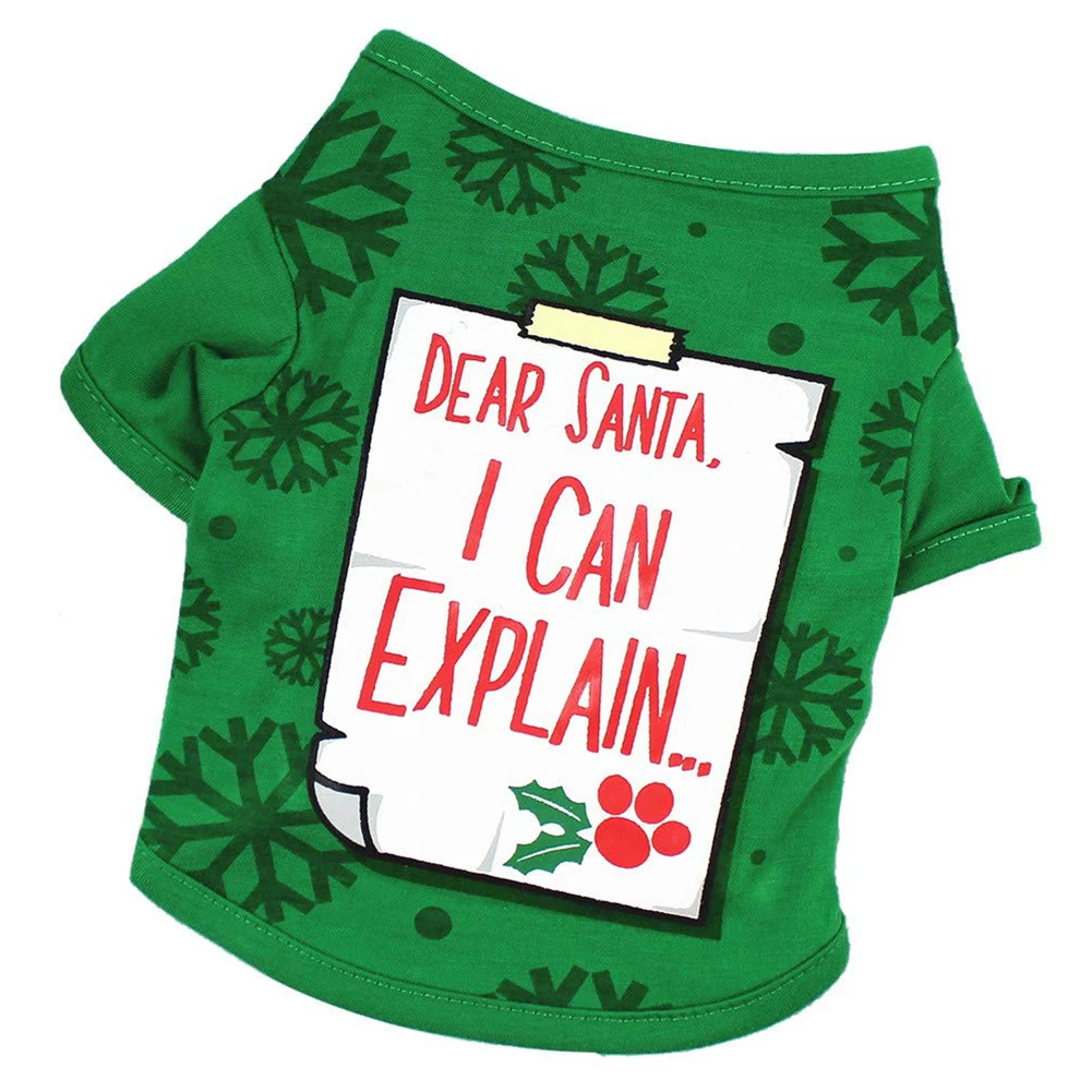 Pet Puppy Одежда для собак костюм с буквенным принтом зеленая дышащая Футболка