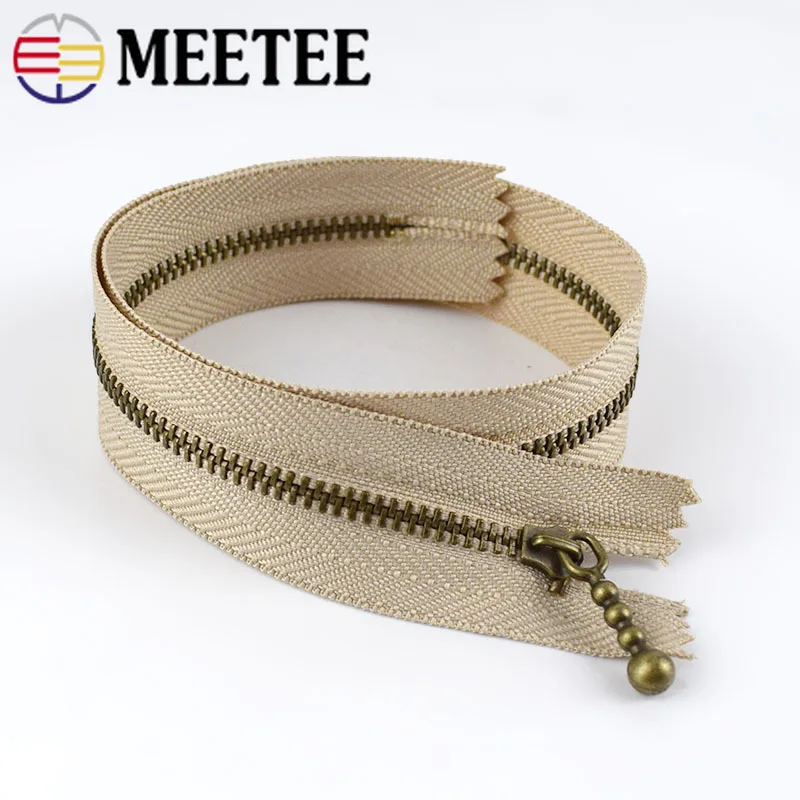 Металлическая молния Meetee из чистой меди 12 40 см хаки 3 # закрытые молнии для шитья